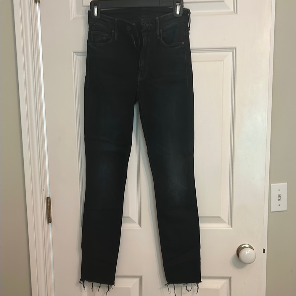 MOTHER Black Skinny Jeans Premium Denim